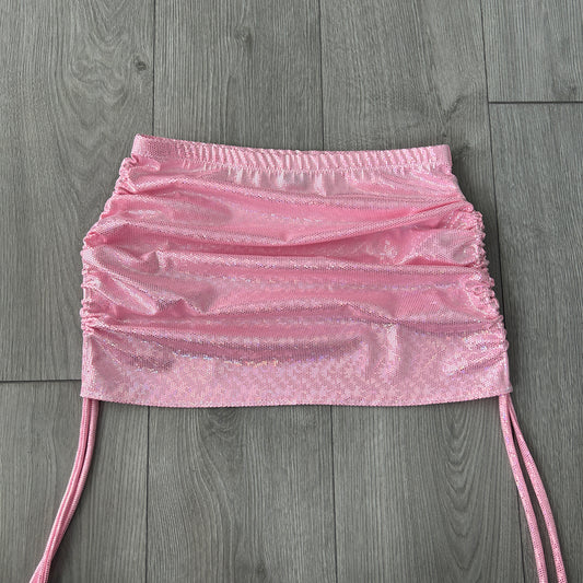 Pink Sparkle Double Ruched Skirt