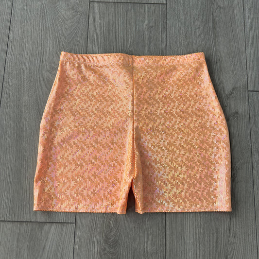 Orange Sparkle Hot Pant Shorts