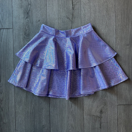 Purple Sparkle Double Tiered Skirt