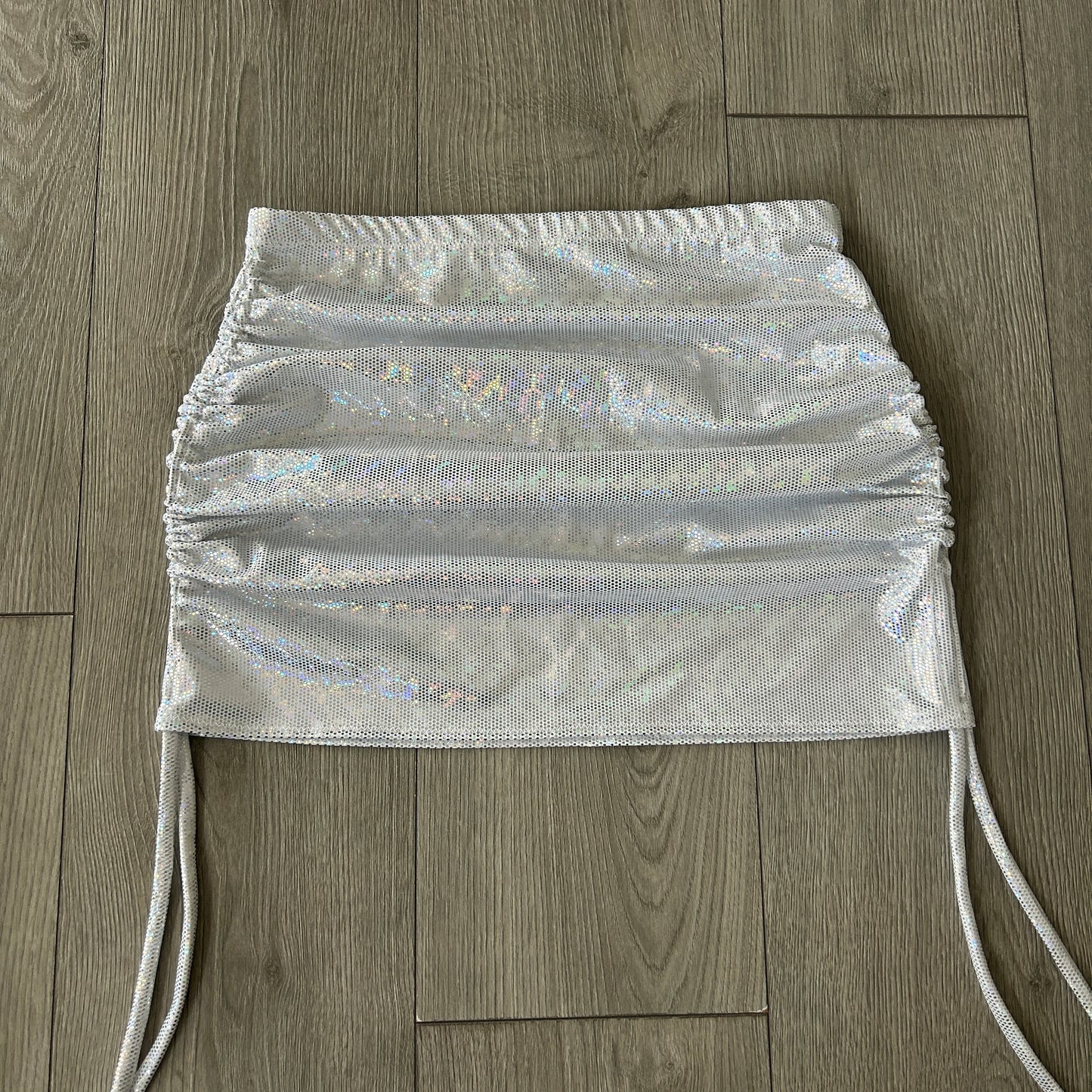 Silver Sparkle Double Ruched Skirt