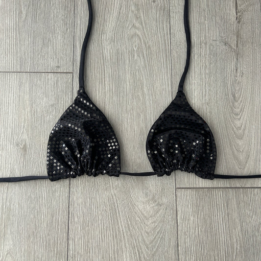 Black Crystal Triangle Bikini Top