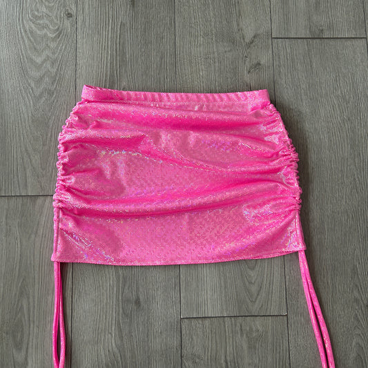 Barbie Pink Sparkle Double Ruched Skirt