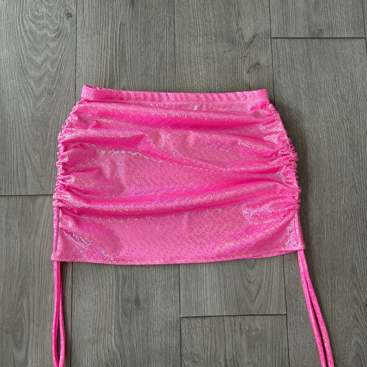 Barbie Pink Sparkle Double Ruched Skirt - Size 12