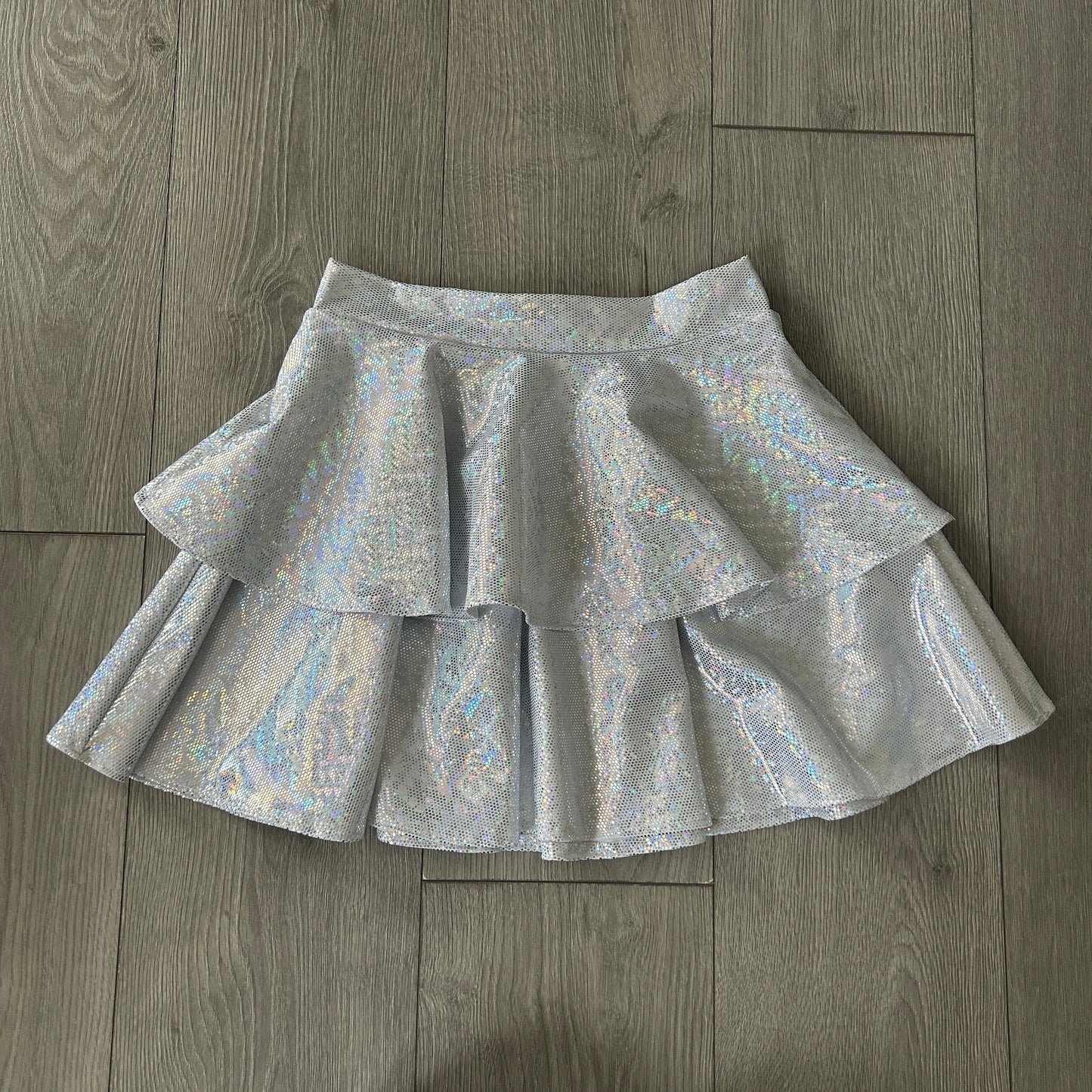 Silver Sparkle Double Tiered Skirt