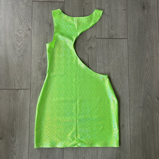 Green Sparkle Cut Out Dress