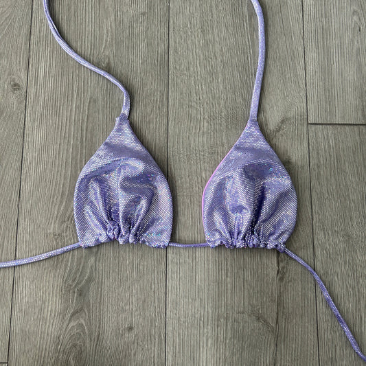 Purple Sparkle Triangle Bikini Top - Size 10