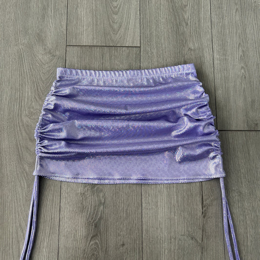 Purple Sparkle Double Ruched Skirt