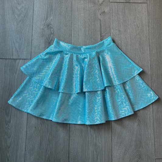 Blue Sparkle Double Tiered Skirt