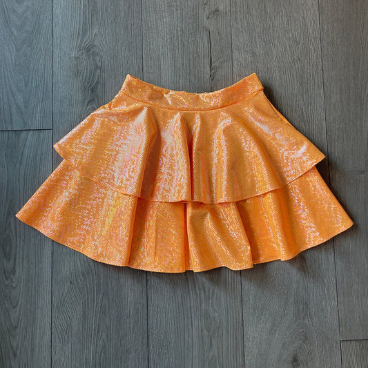 Orange Sparkle Double Tiered Skirt - Size 10