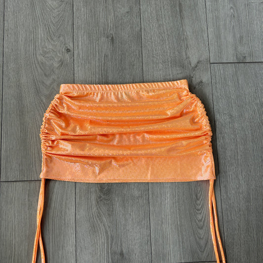 Orange Sparkle Double Ruched Skirt